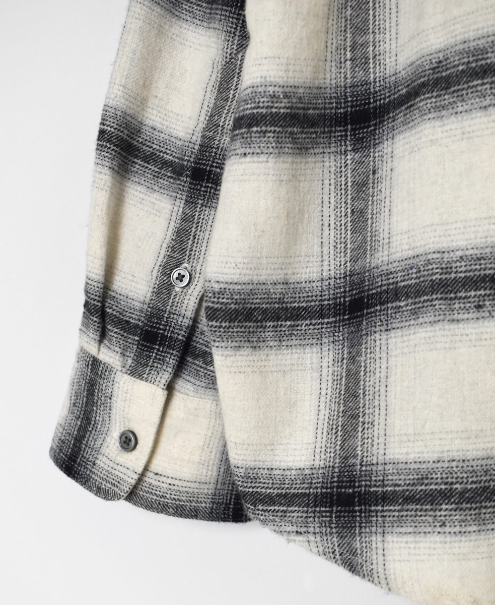 NVL1861OFC(シャツ) OMBRE FLANNEL CHECK REGULAR COLLAR L/SL OVERSIZED SHIRT