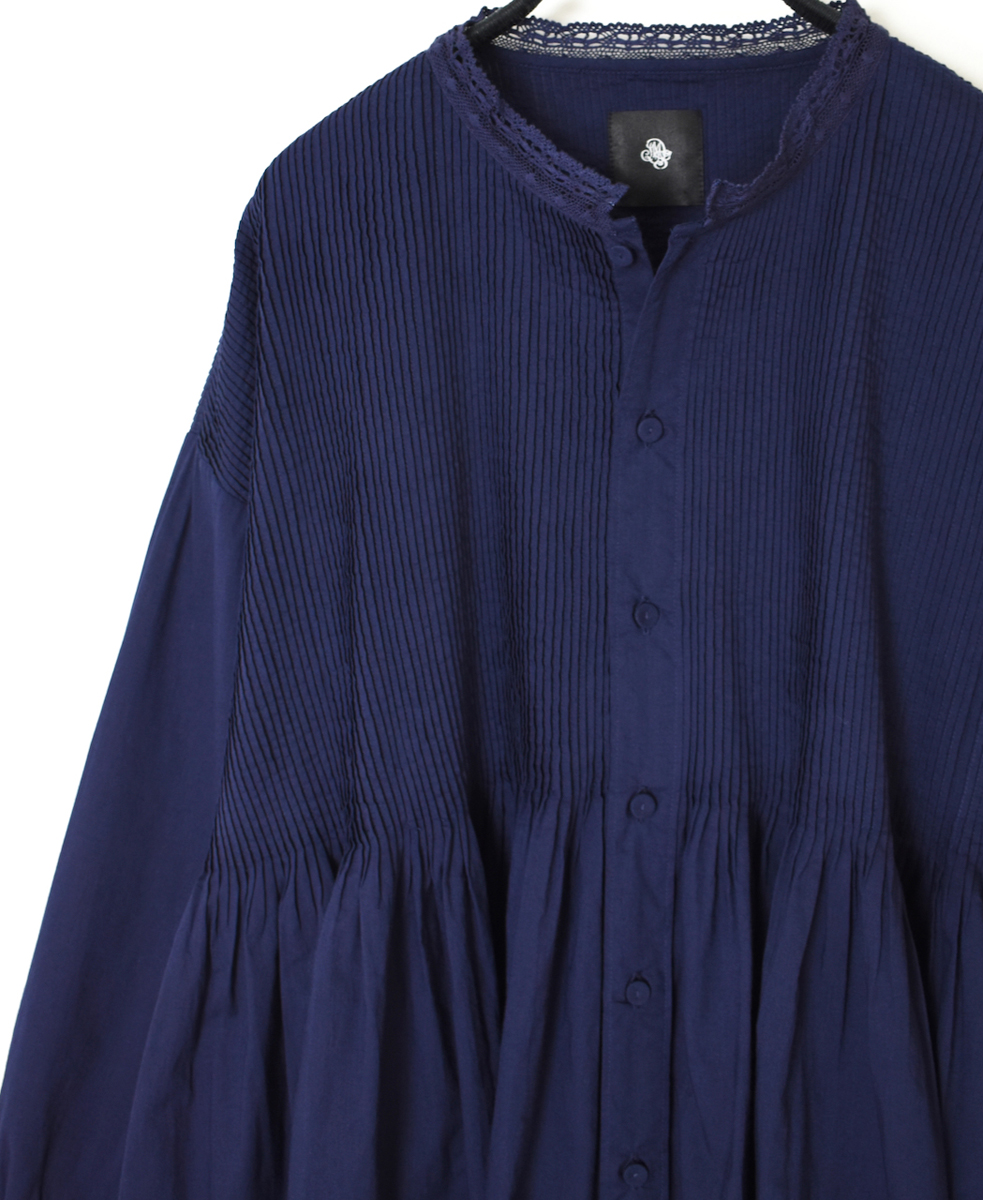 NMDS24591(シャツ) 60s ORGANIC CAMBRIC LACE COLLAR SHIRT WITH MINI PINTUCK