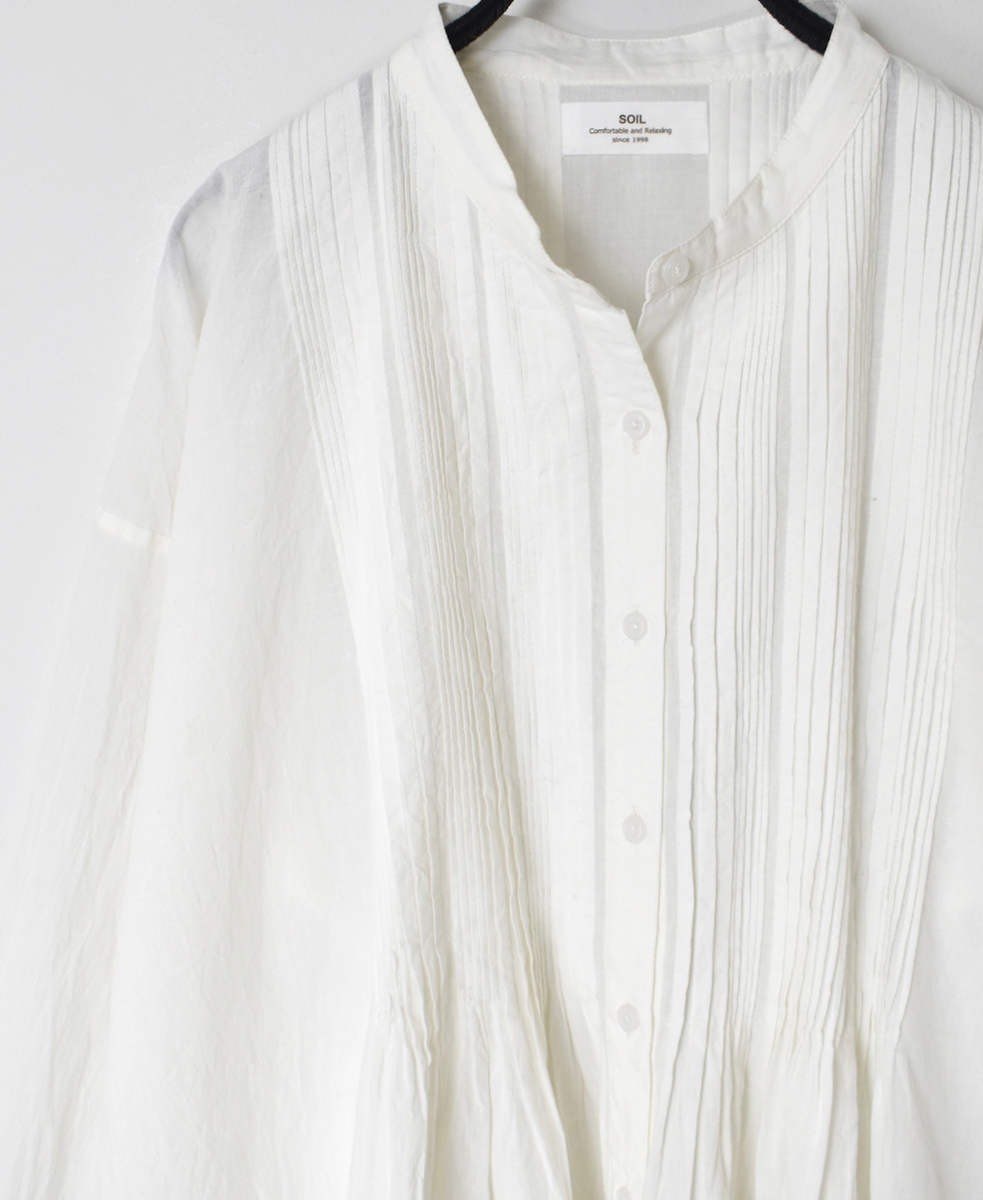 NSL23551 (シャツ) 60s CAMBRIC PLAIN BANDED COLLAR PINTUCK SHIRT