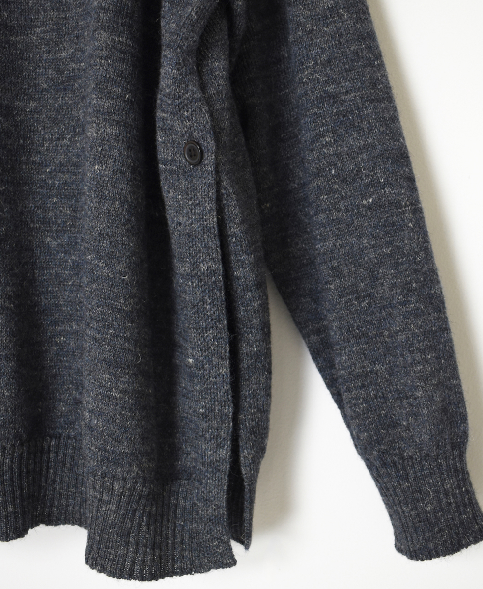 GNSL24521(ニット) 7GG 1PLY SHETLAND WOOL/LINEN CREW-NECK SIDE SLIT PULLOVER