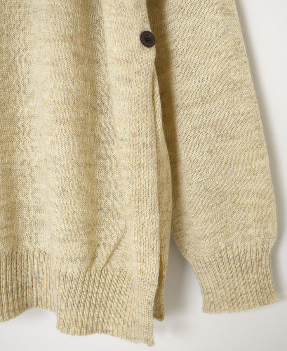 GNSL24521(ニット) 7GG 1PLY SHETLAND WOOL/LINEN CREW-NECK SIDE SLIT PULLOVER