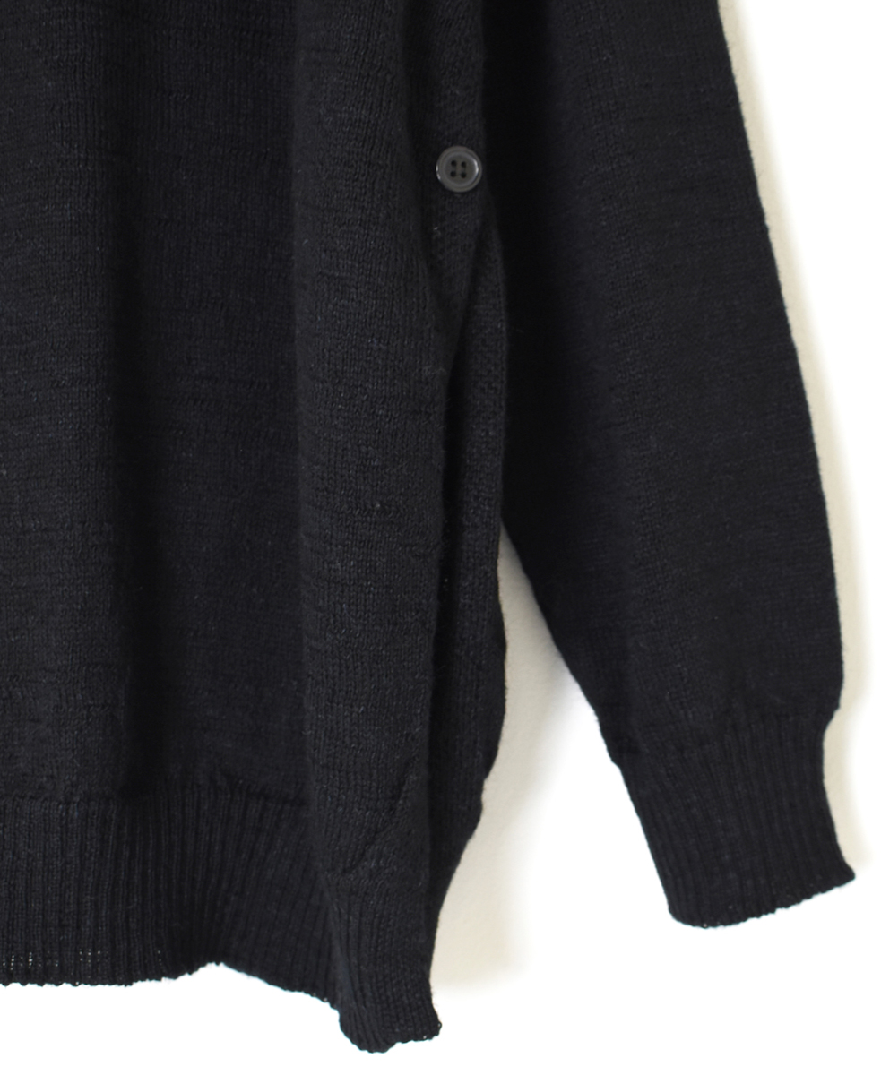 GNSL24521(ニット) 7GG 1PLY SHETLAND WOOL/LINEN CREW-NECK SIDE SLIT PULLOVER