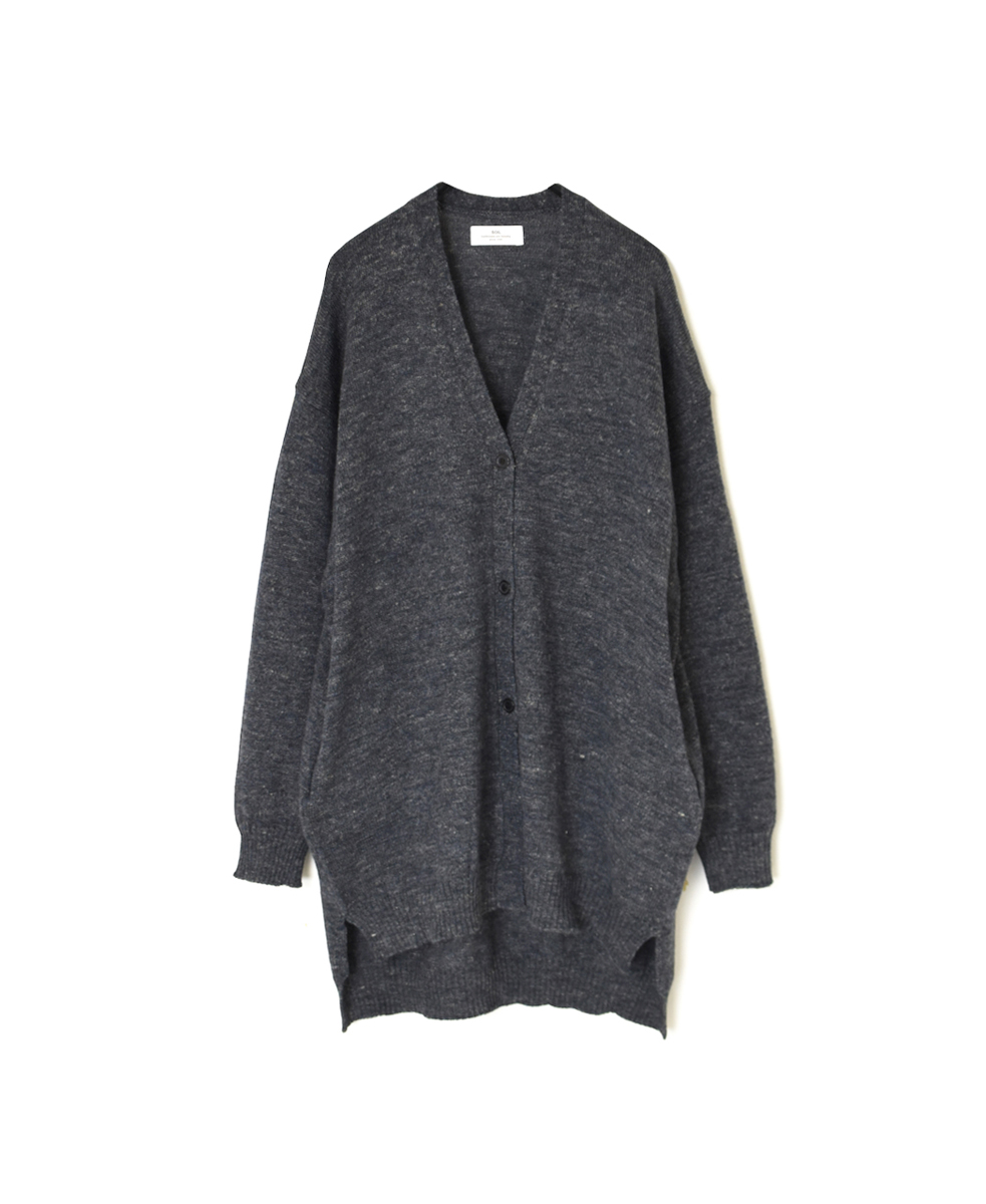 GNSL24523(ニット) 7GG 1PLY SHETLAND WOOL/LINEN V-NECK CARDIGAN