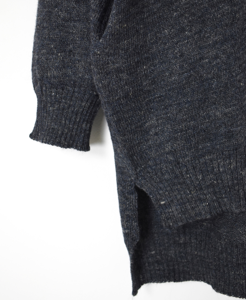 GNSL24523(ニット) 7GG 1PLY SHETLAND WOOL/LINEN V-NECK CARDIGAN