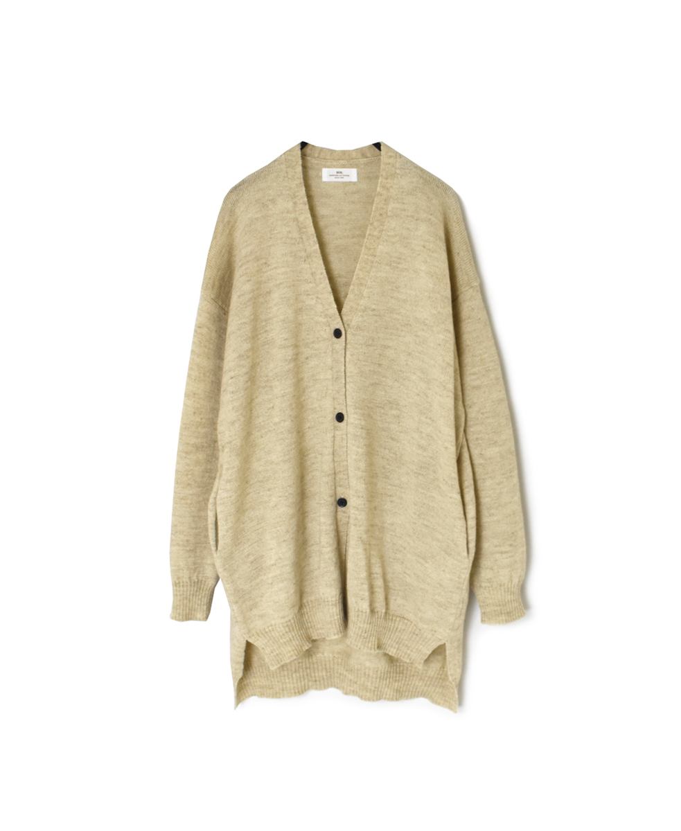 GNSL24523(ニット) 7GG 1PLY SHETLAND WOOL/LINEN V-NECK CARDIGAN