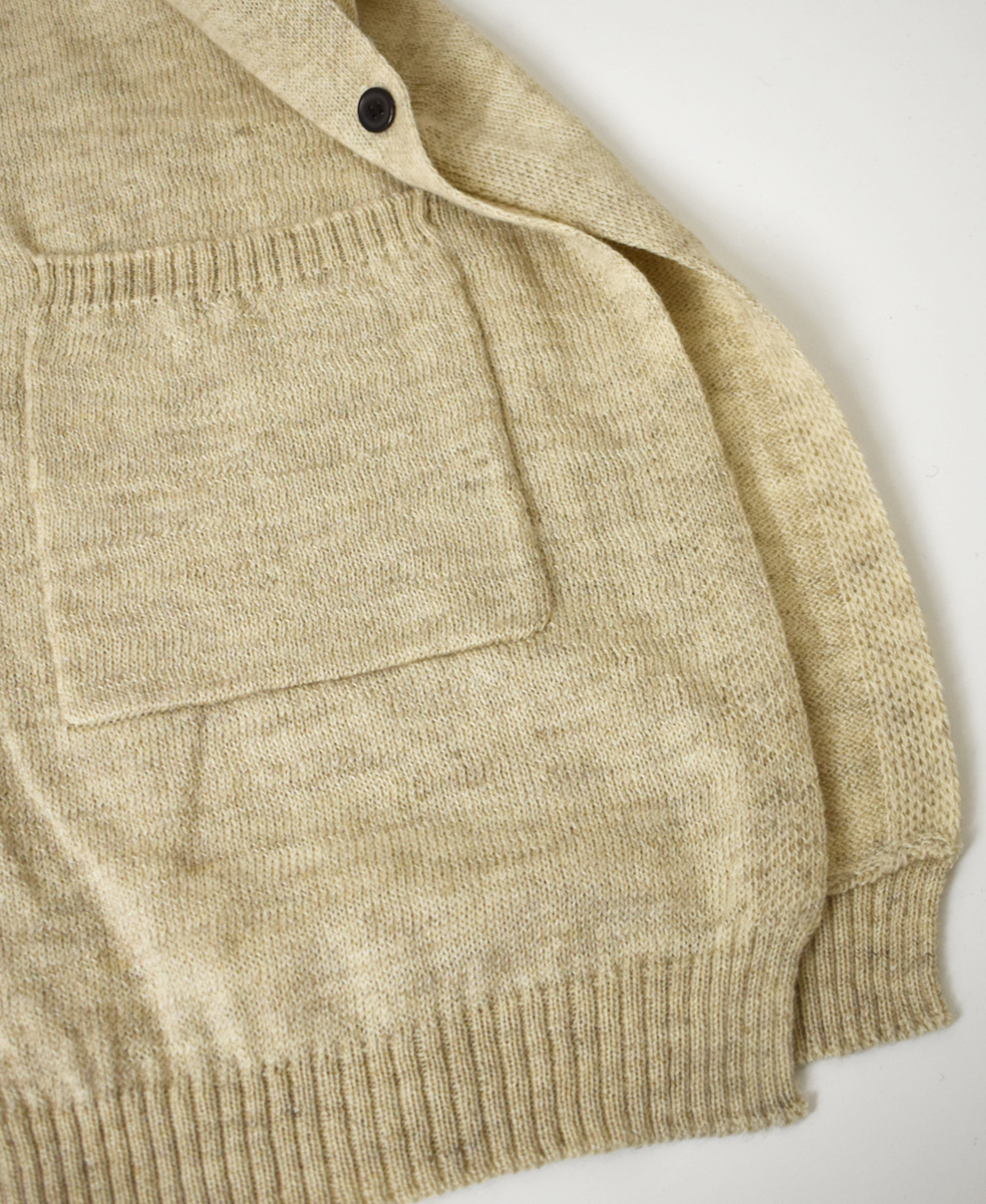 GNSL24524(ニット) 7GG 1PLY SHETLAND WOOL/LINEN CAPE WITH POCKET