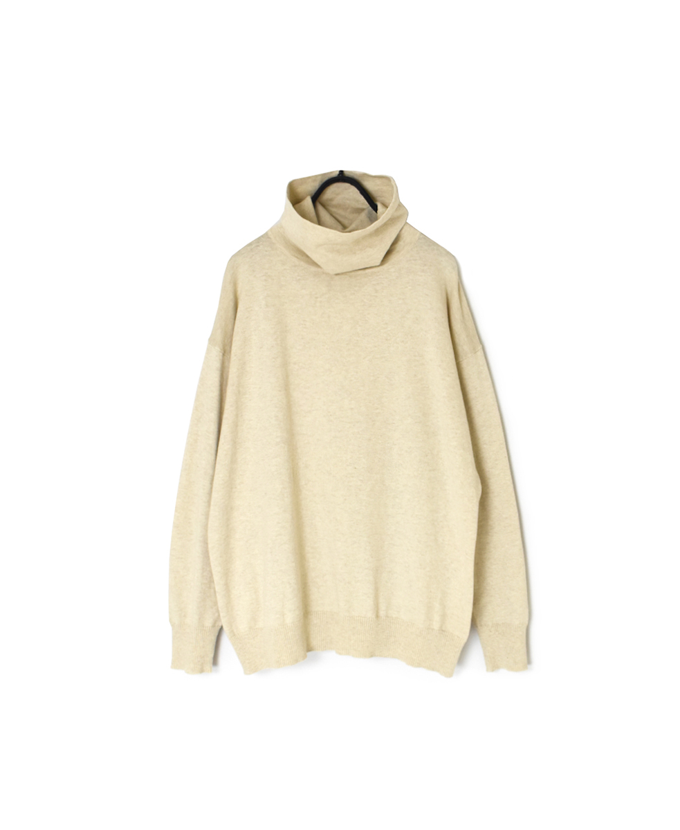 GNSL24541(ニット) 14GG 2PLY COTTON WOOL CASHMERE TURTLE NECK PULLOVER