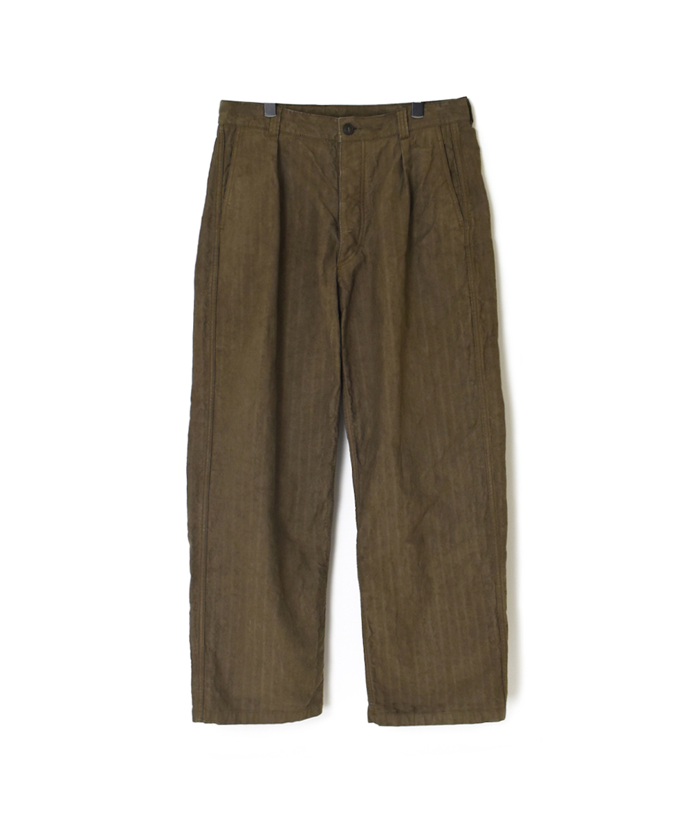 NAM1203HR(パンツ) HEAVY COTTON HERRINGBONE ONE-TUCK PANTS