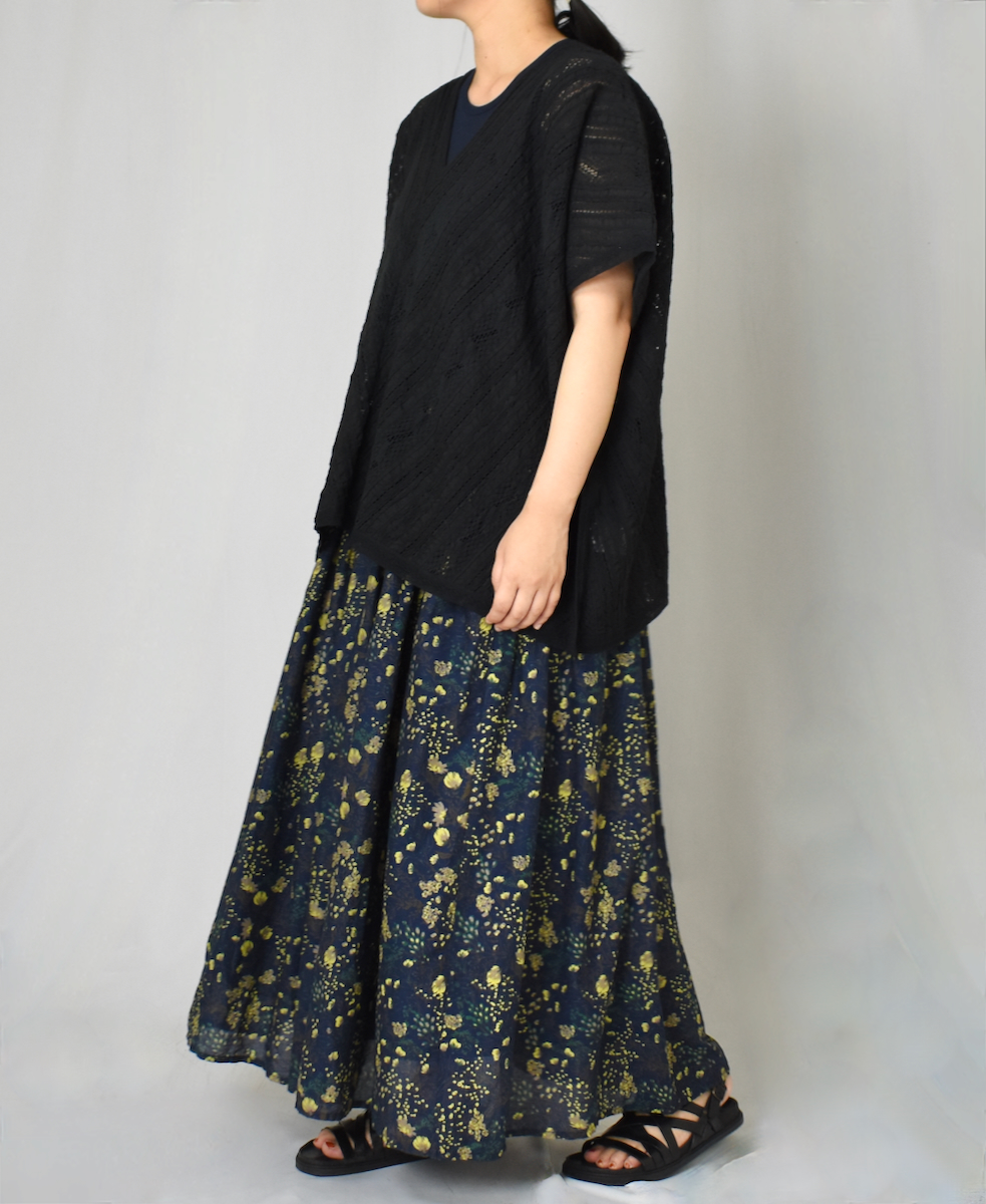 NSL23052 (ポンチョ) COTTON VOILE LACE & PINTUCK ALL LACE PONCHO