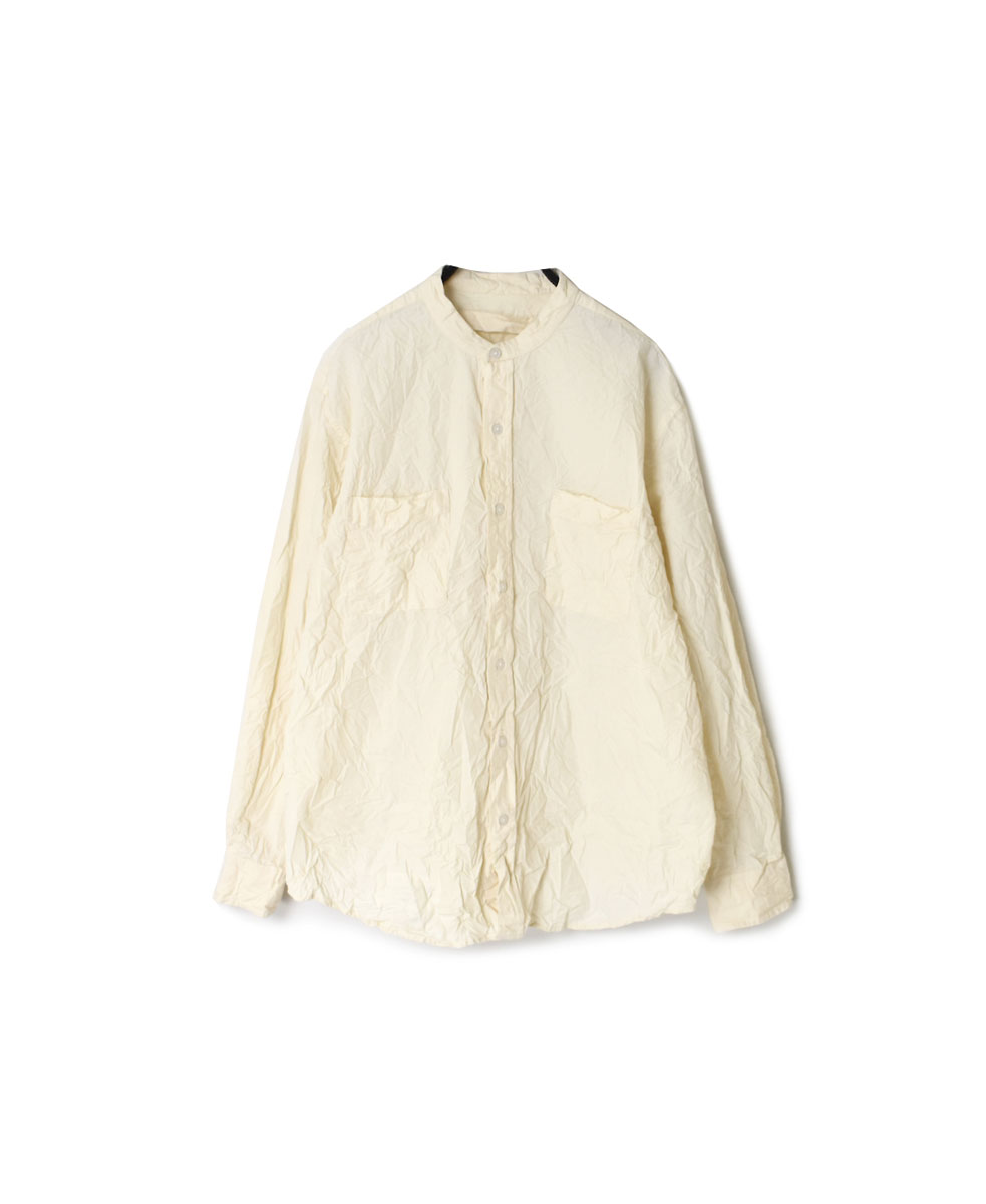 NVL1951W (シャツ) 40’S ORGANIC POPLIN BANDED COLLAR L/SL OVERSIZED SHIRT