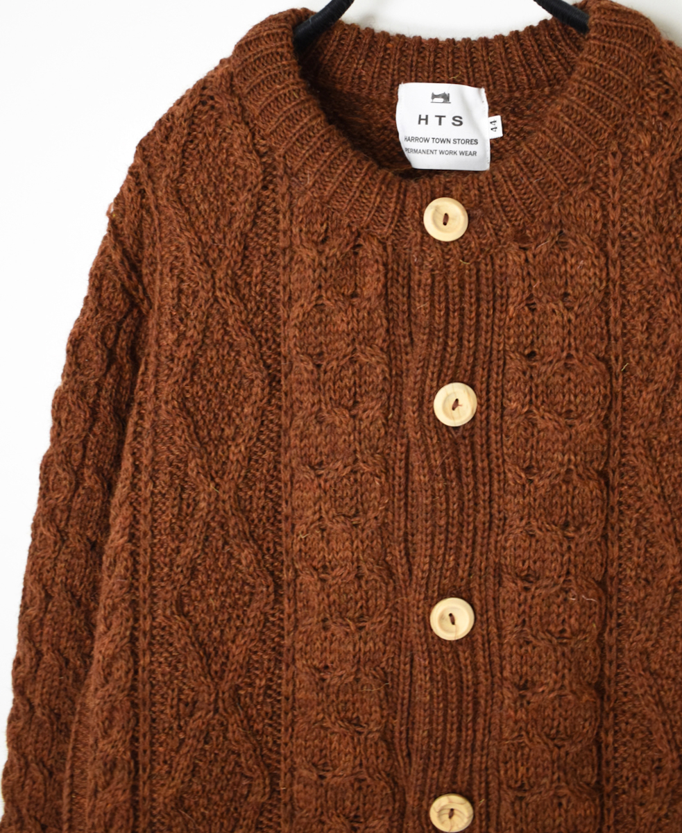 CHT2451W(カーディガン) ARAN CREW-NECK LONG CARDIGAN(WOOD BUTTON)