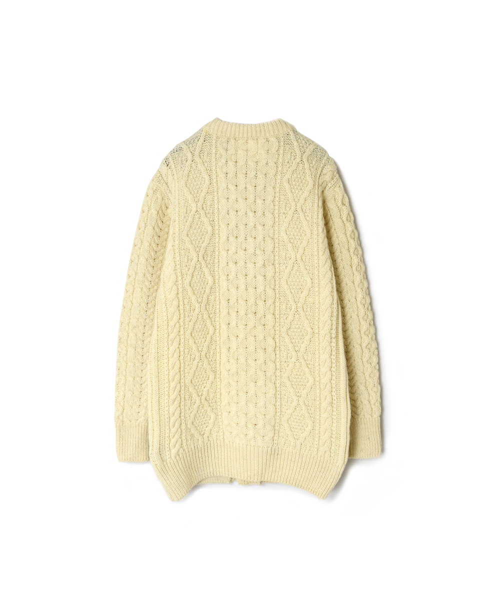 CHT2451W(カーディガン) ARAN CREW-NECK LONG CARDIGAN(WOOD BUTTON)