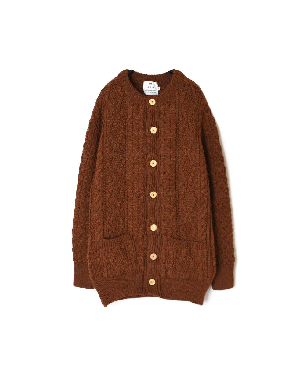 CHT2451W(カーディガン) ARAN CREW-NECK LONG CARDIGAN(WOOD BUTTON)