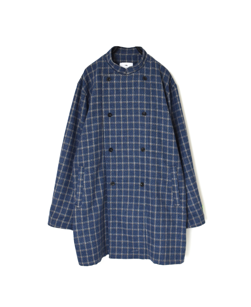 NHT2451WC(ジャケット) MIX WOOL CHECK STAND COLLAR DOUBLE BREAST JACKET