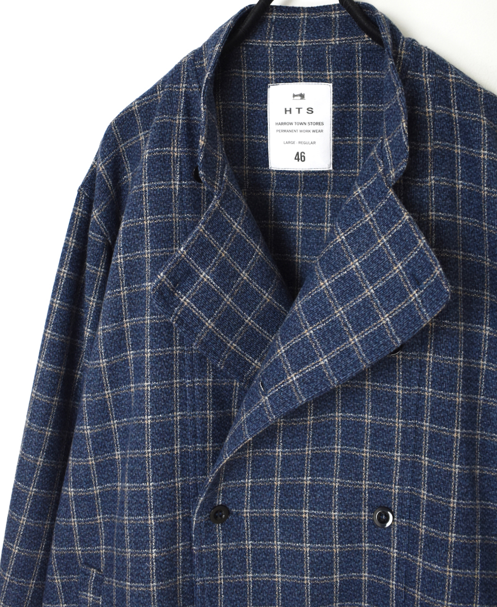 NHT2451WC(ジャケット) MIX WOOL CHECK STAND COLLAR DOUBLE BREAST JACKET