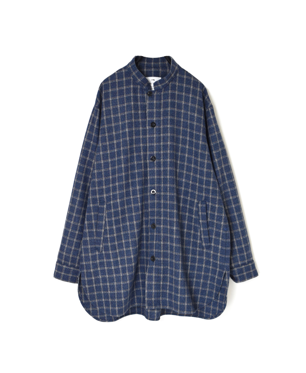 NHT2452WC(シャツ) MIX WOOL CHECK STAND COLLAR SHIRT