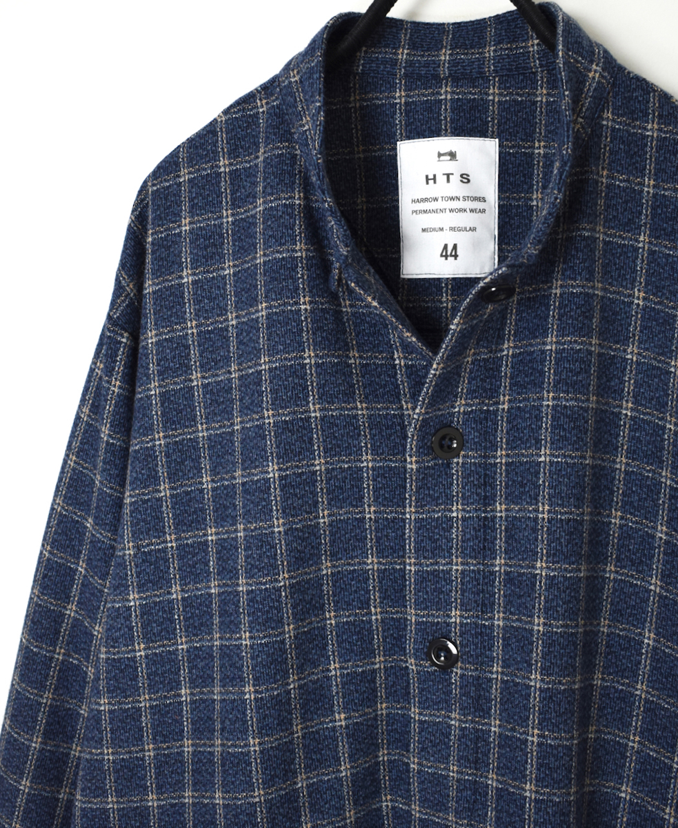 NHT2452WC(シャツ) MIX WOOL CHECK STAND COLLAR SHIRT