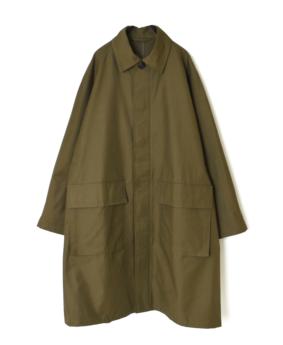 NHT2412KT(コート) COTTON NYLON BALMACAAN COAT WITH GUSSETED POCKET