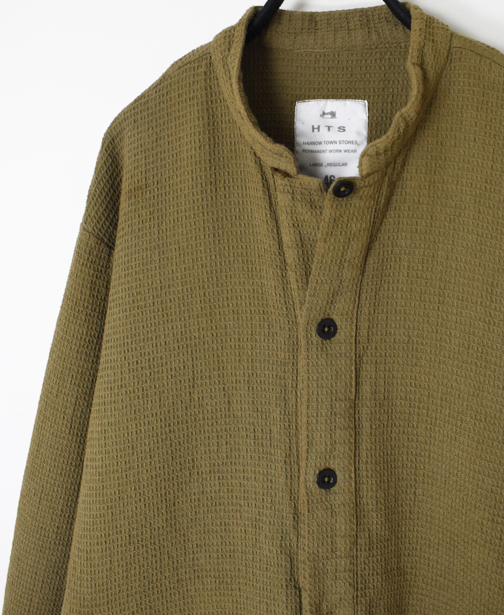 INHT2362WPD (シャツ) WAFFLE PLAIN OVERDYE STAND COLLAR SHIRTS