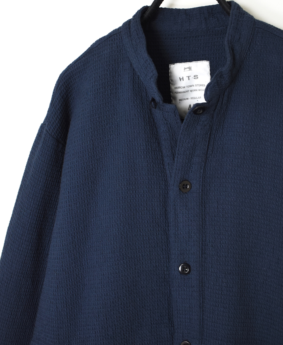 INHT2362WPD (シャツ) WAFFLE PLAIN OVERDYE STAND COLLAR SHIRTS