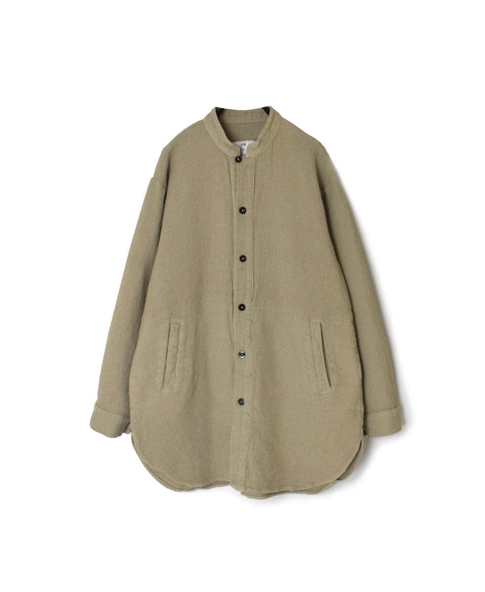 INHT2362WPD (シャツ) WAFFLE PLAIN OVERDYE STAND COLLAR SHIRTS