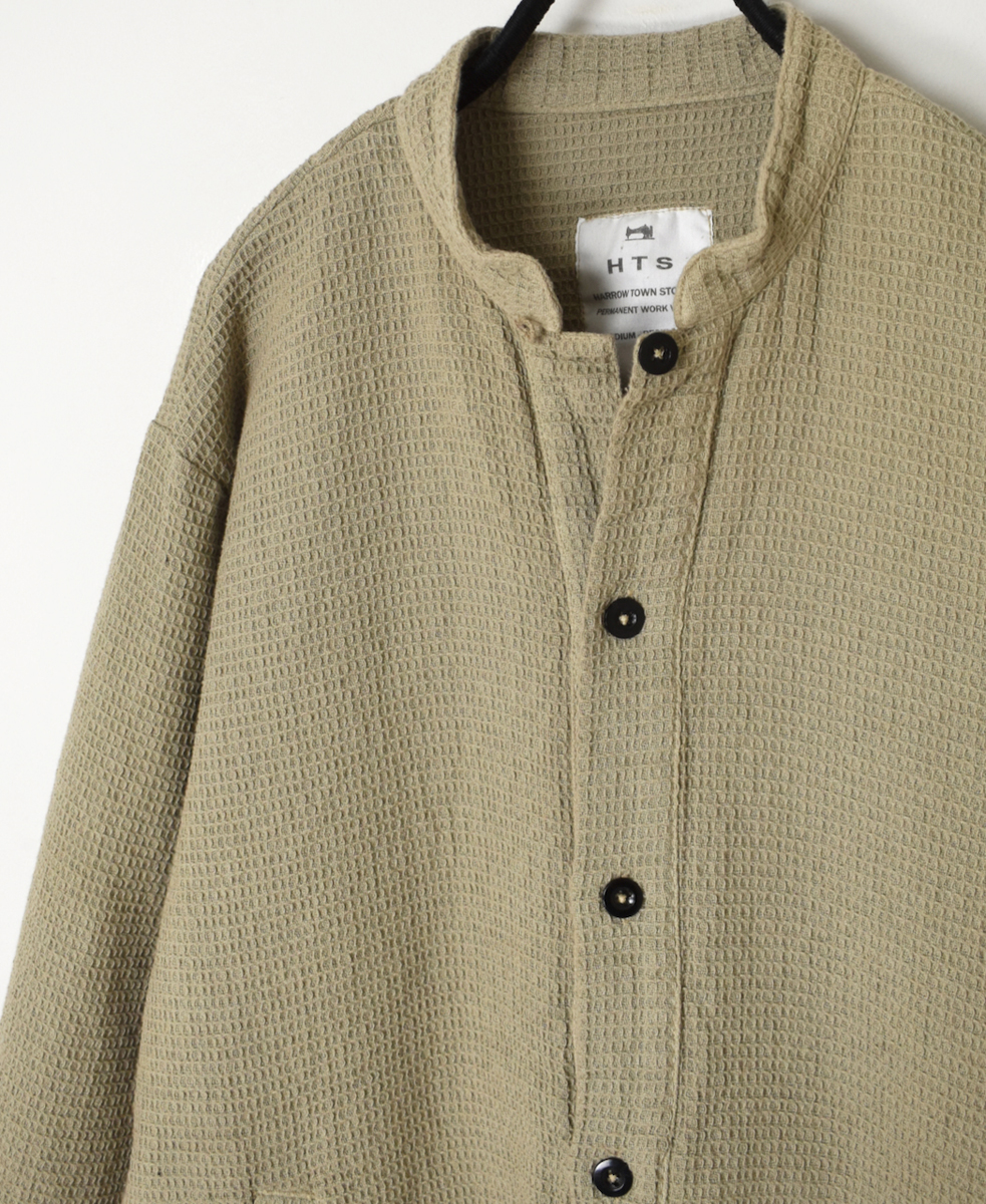 INHT2362WPD (シャツ) WAFFLE PLAIN OVERDYE STAND COLLAR SHIRTS