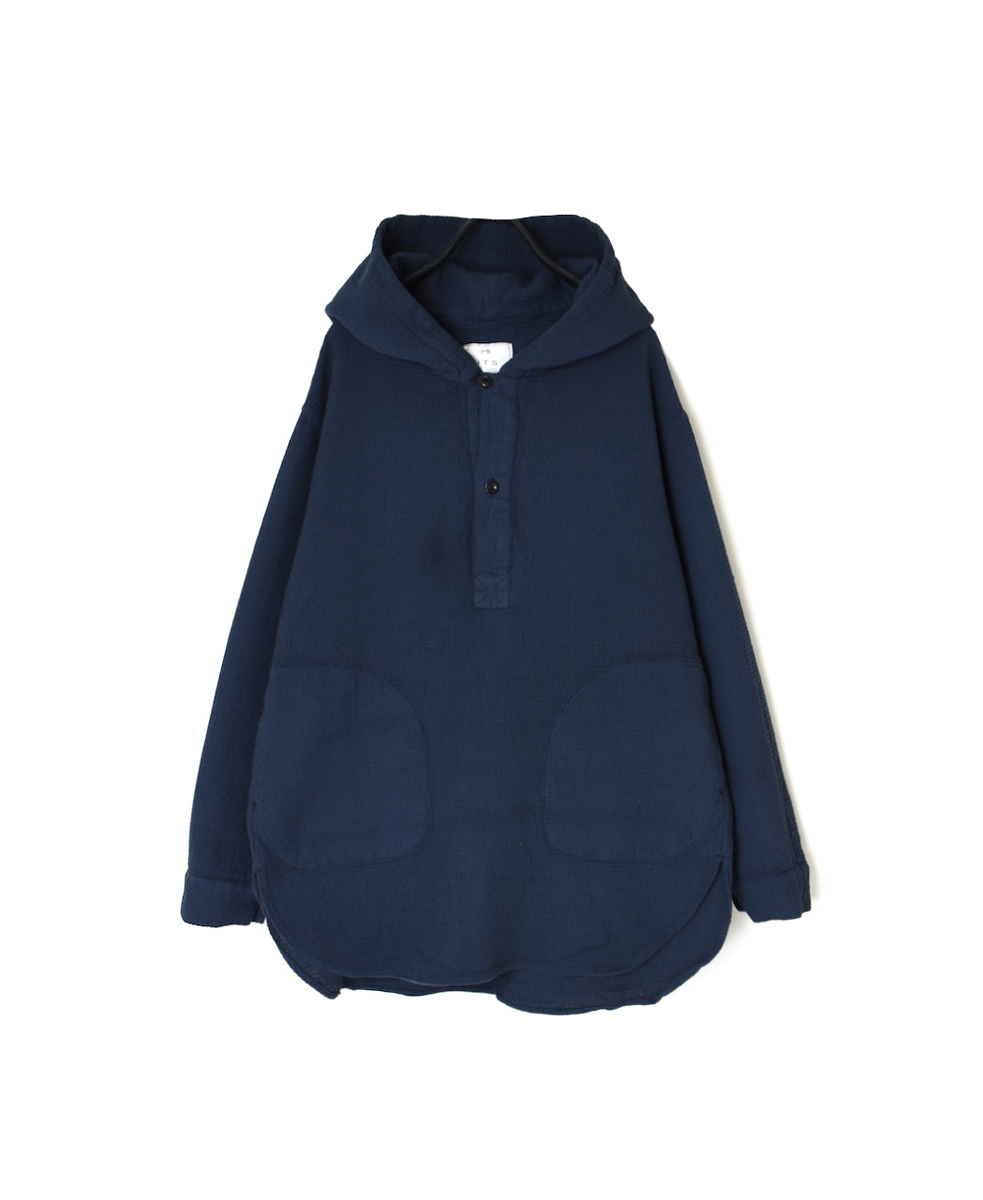 INHT2452WPD (シャツ) WAFFLE PLAIN OVERDYE HOODED PULLOVER SHIRTS