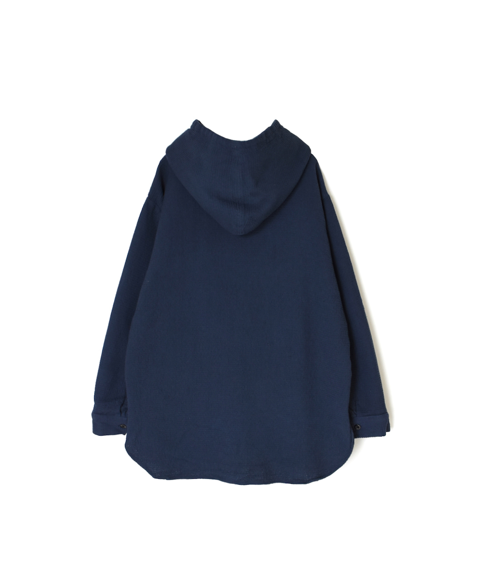 INHT2452WPD (シャツ) WAFFLE PLAIN OVERDYE HOODED PULLOVER SHIRTS