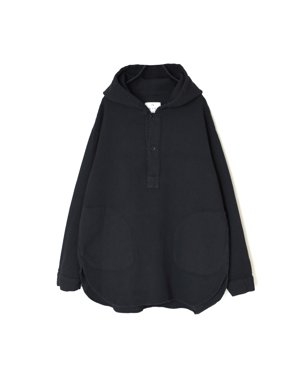 INHT2452WPD (シャツ) WAFFLE PLAIN OVERDYE HOODED PULLOVER SHIRTS