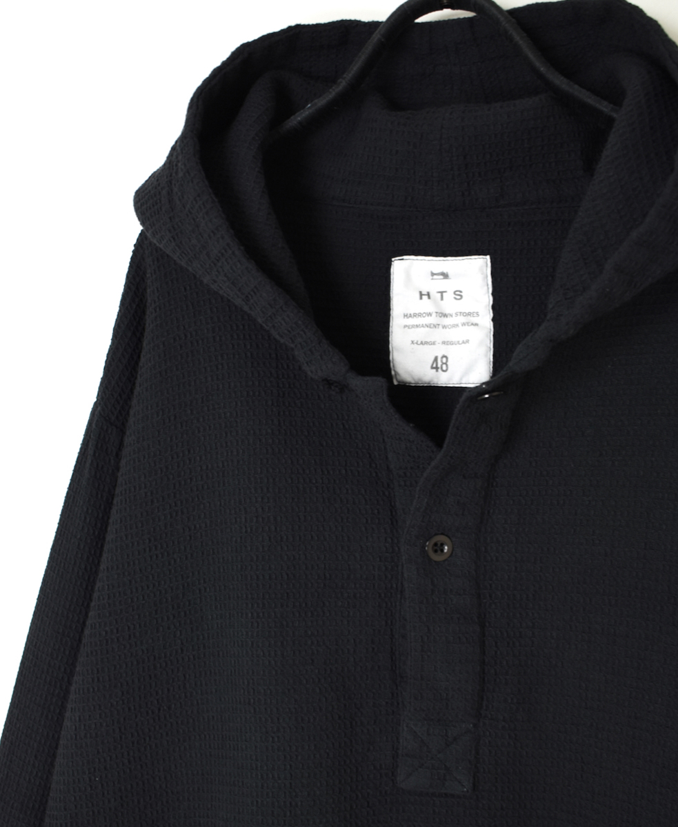 INHT2452WPD (シャツ) WAFFLE PLAIN OVERDYE HOODED PULLOVER SHIRTS