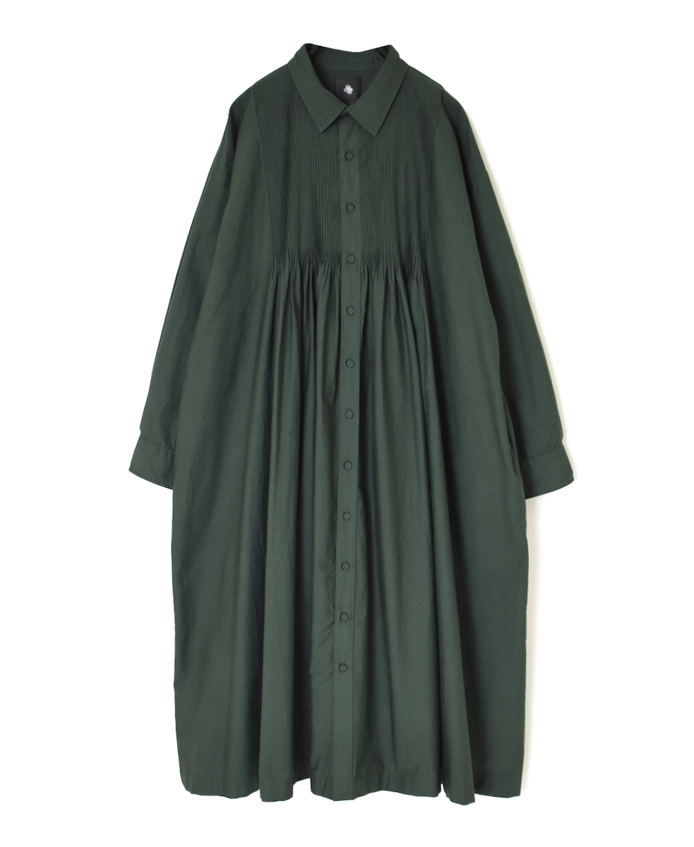 NMDS24611(ワンピース)40s ORGANIC POPLIN PLAIN REGULAR COLLAR DRESS WITH MINI PINTUCK