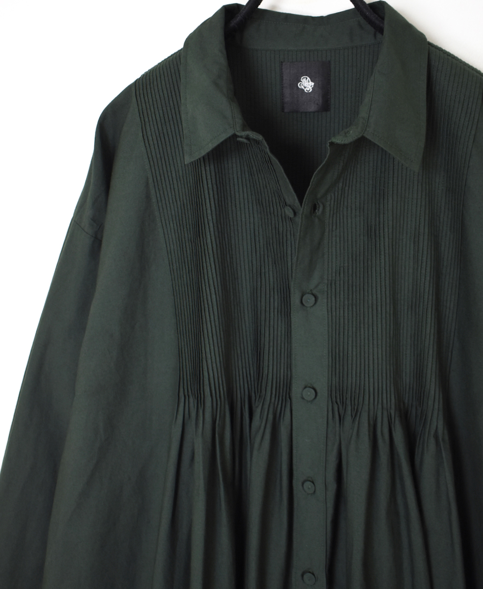 NMDS24611(ワンピース)40s ORGANIC POPLIN PLAIN REGULAR COLLAR DRESS WITH MINI PINTUCK