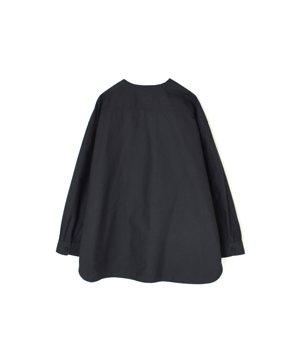 NMDS23551 (シャツ) 40s ORGANIC POPLIN PLAIN CREW NECK BOSOM SHIRT WITH MINI PINTUCK