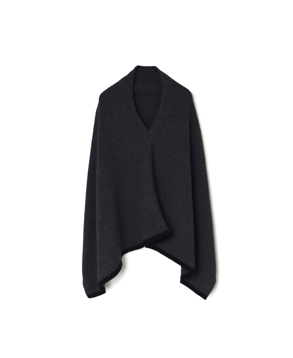 CNMDS1771P(ポンチョ) 12GG WOOL CASHMERE PLAIN PONCHO