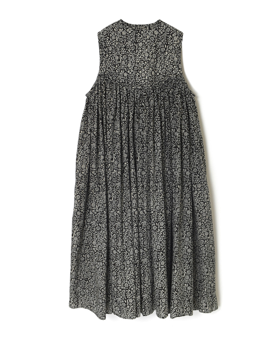 INMDS24733(ワンピース) 80s COTTON FLOWER BLOCK PRINT V-NECK NO/SL DRESS