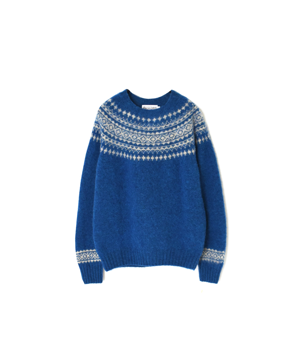 NJT1661(ニット) SHETLAND WOOL NORDIC HEAVY BRUSH CREW-NECK PULLOVER