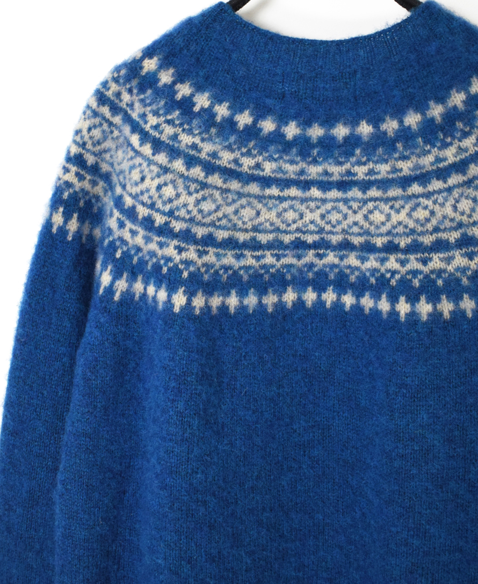 NJT1661(ニット) SHETLAND WOOL NORDIC HEAVY BRUSH CREW-NECK PULLOVER