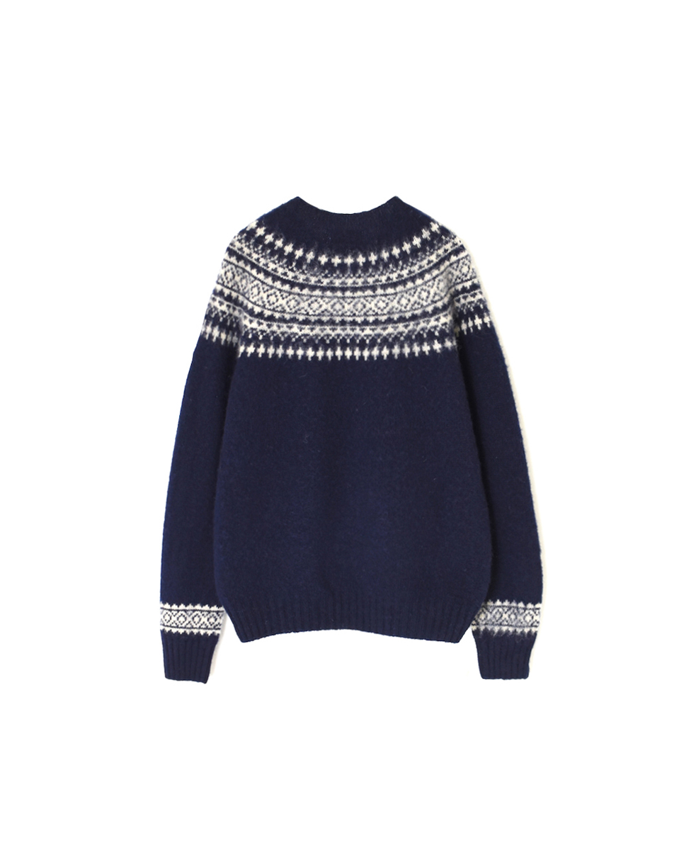 NJT1661(ニット) SHETLAND WOOL NORDIC HEAVY BRUSH CREW-NECK PULLOVER