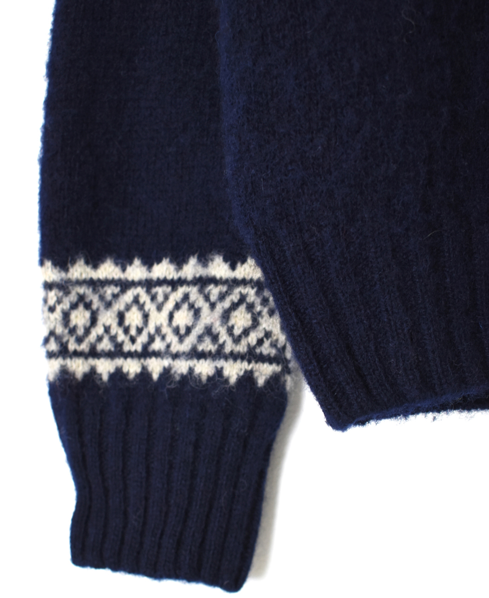 NJT1661(ニット) SHETLAND WOOL NORDIC HEAVY BRUSH CREW-NECK PULLOVER