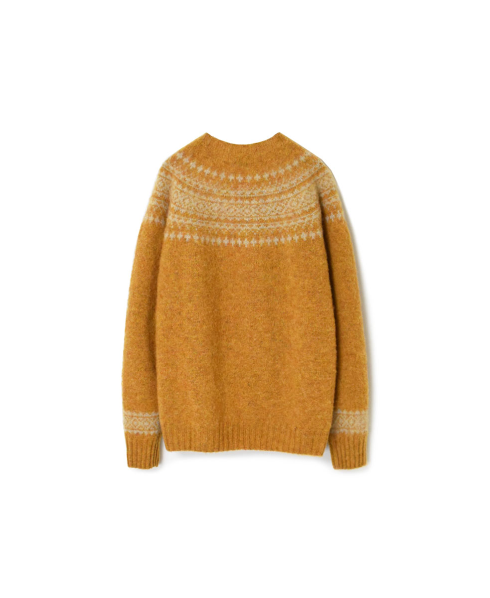 NJT1661(ニット) SHETLAND WOOL NORDIC HEAVY BRUSH CREW-NECK PULLOVER