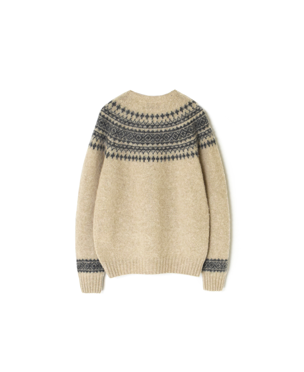 NJT1661(ニット) SHETLAND WOOL NORDIC HEAVY BRUSH CREW-NECK PULLOVER