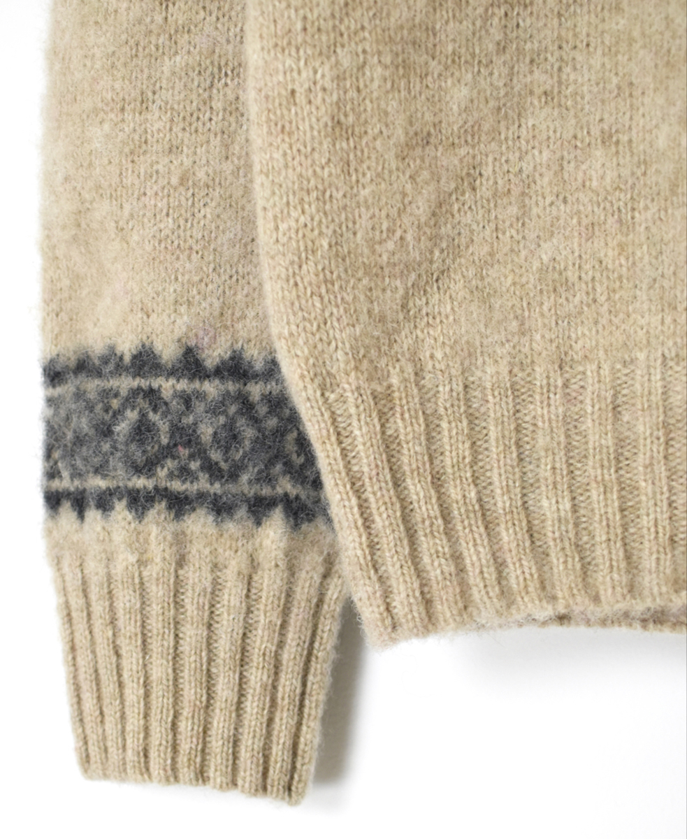 NJT1661(ニット) SHETLAND WOOL NORDIC HEAVY BRUSH CREW-NECK PULLOVER