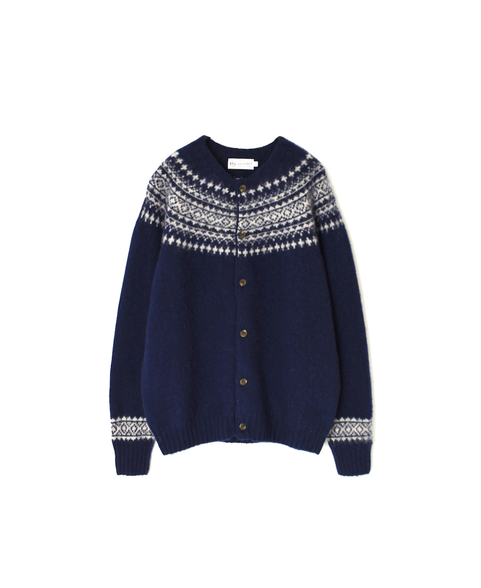 NJT1761 (ニット)  SHETLAND WOOL NORDIC HEAVY BRUSH CREW NECK CARDIGAN