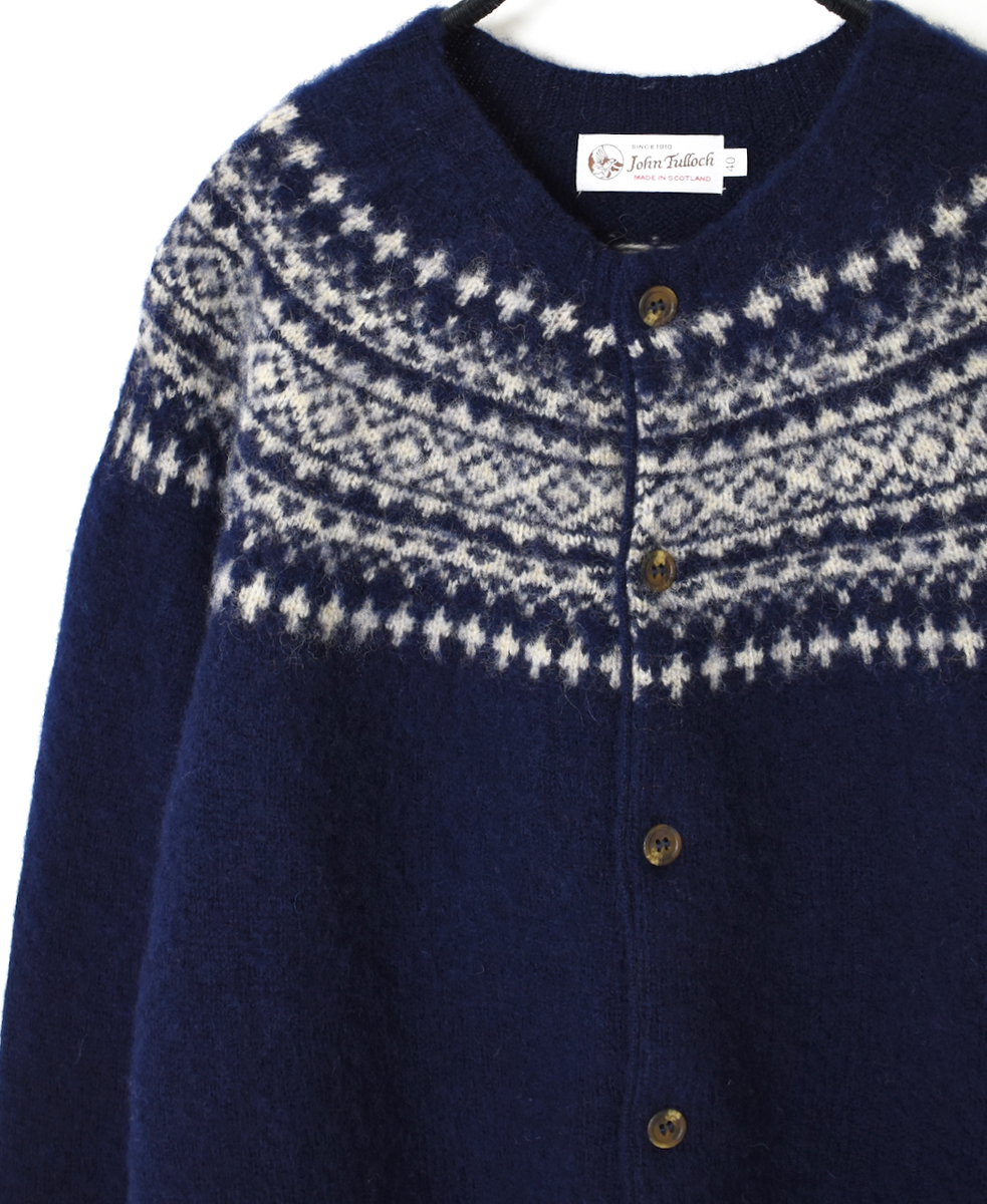 NJT1761 (ニット)  SHETLAND WOOL NORDIC HEAVY BRUSH CREW NECK CARDIGAN