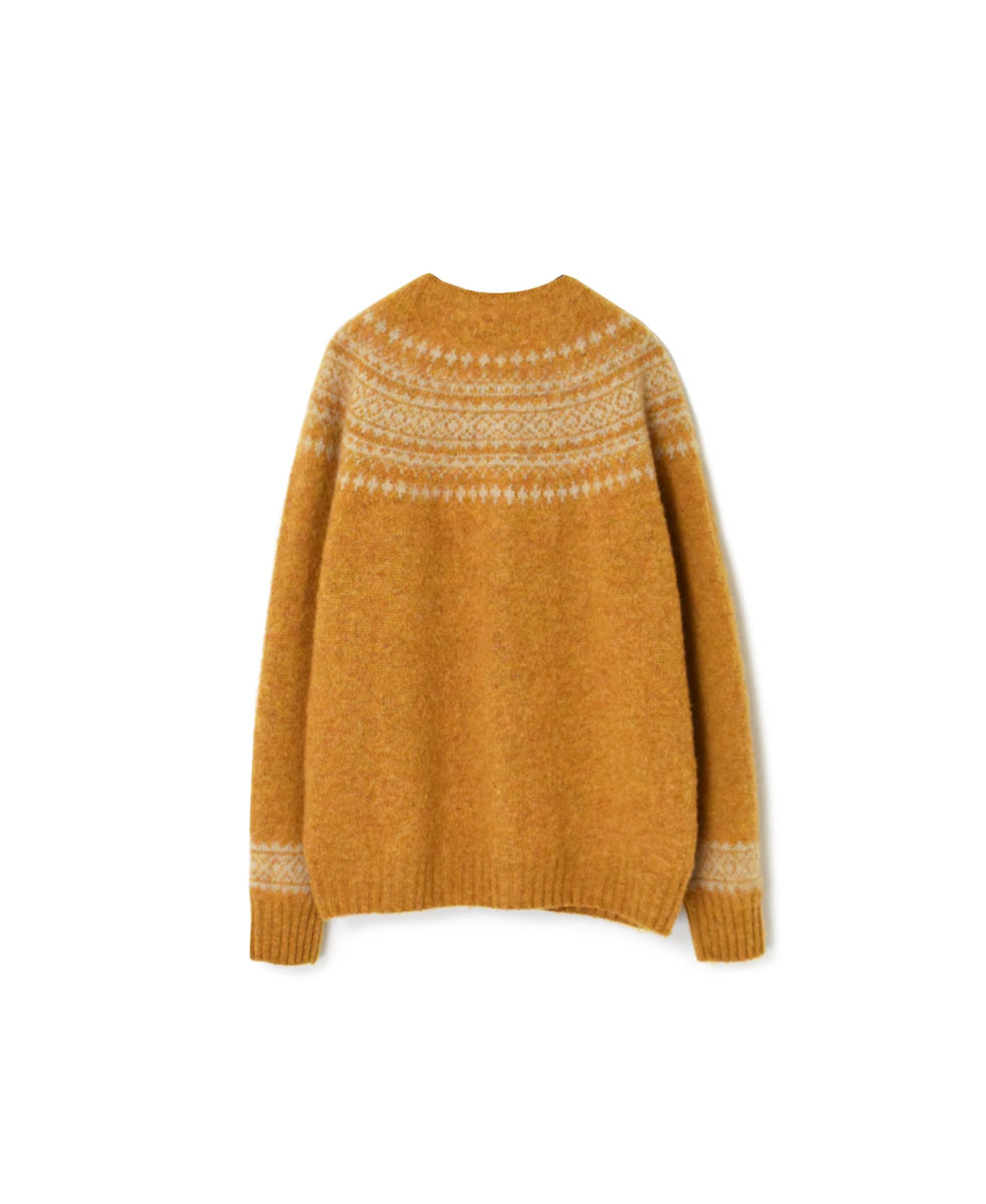 NJT1761 (ニット)  SHETLAND WOOL NORDIC HEAVY BRUSH CREW NECK CARDIGAN