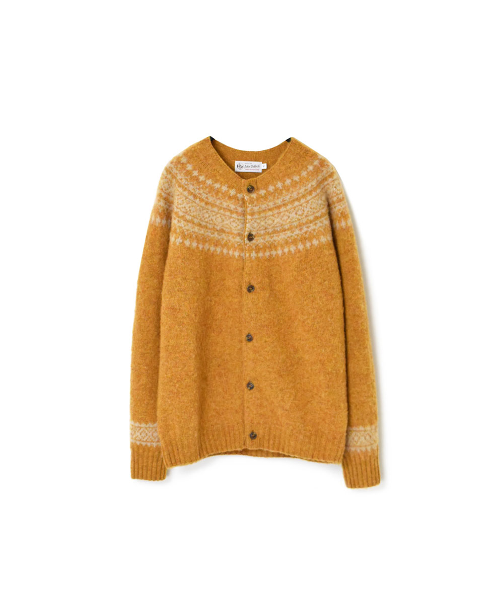 NJT1761 (ニット)  SHETLAND WOOL NORDIC HEAVY BRUSH CREW NECK CARDIGAN