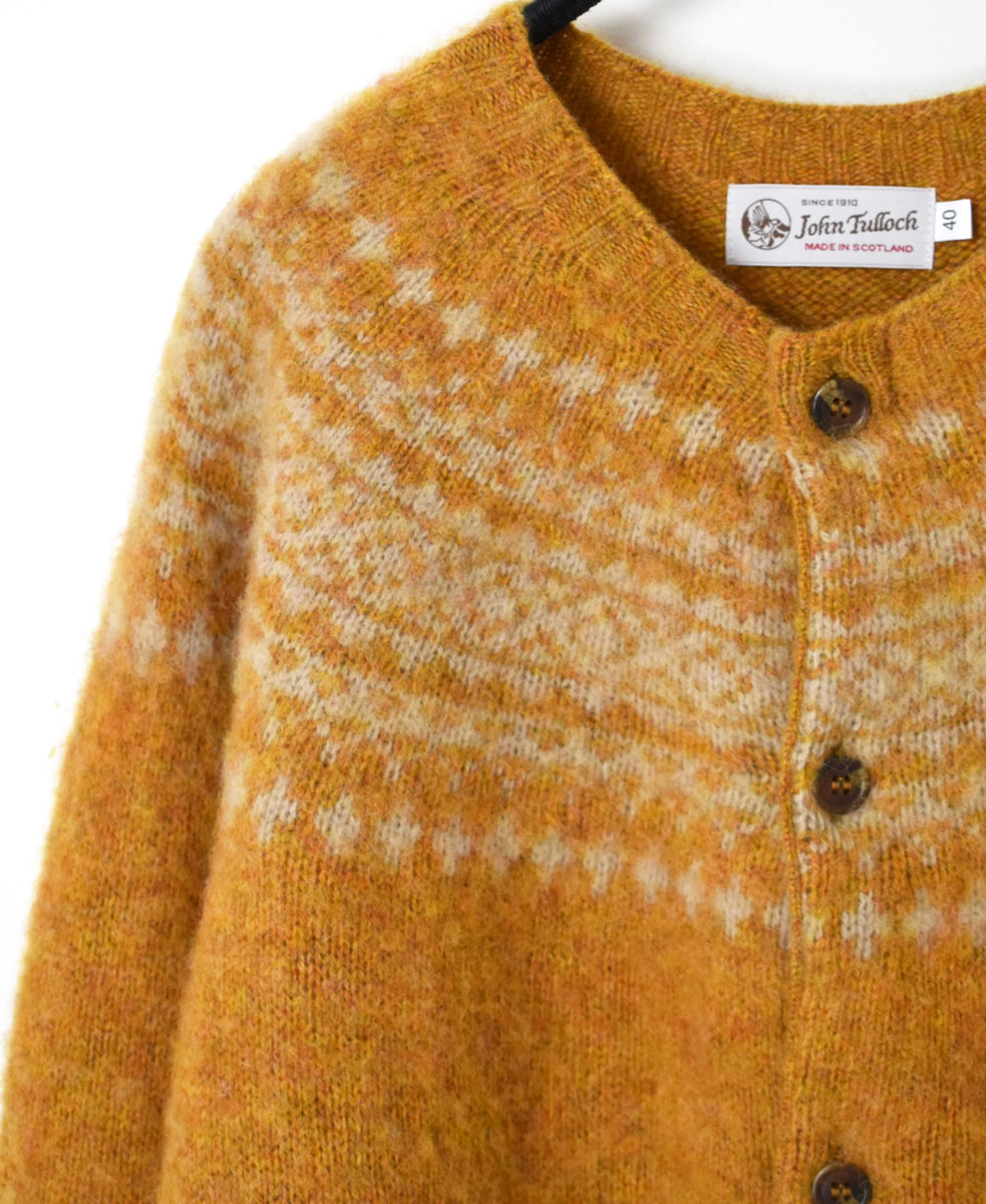 NJT1761 (ニット)  SHETLAND WOOL NORDIC HEAVY BRUSH CREW NECK CARDIGAN