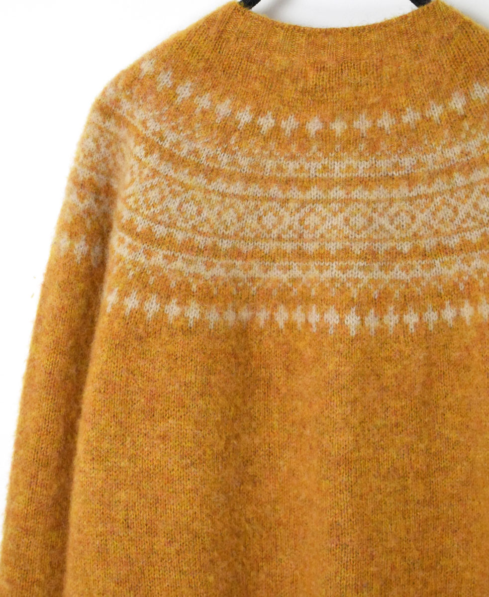 NJT1761 (ニット)  SHETLAND WOOL NORDIC HEAVY BRUSH CREW NECK CARDIGAN