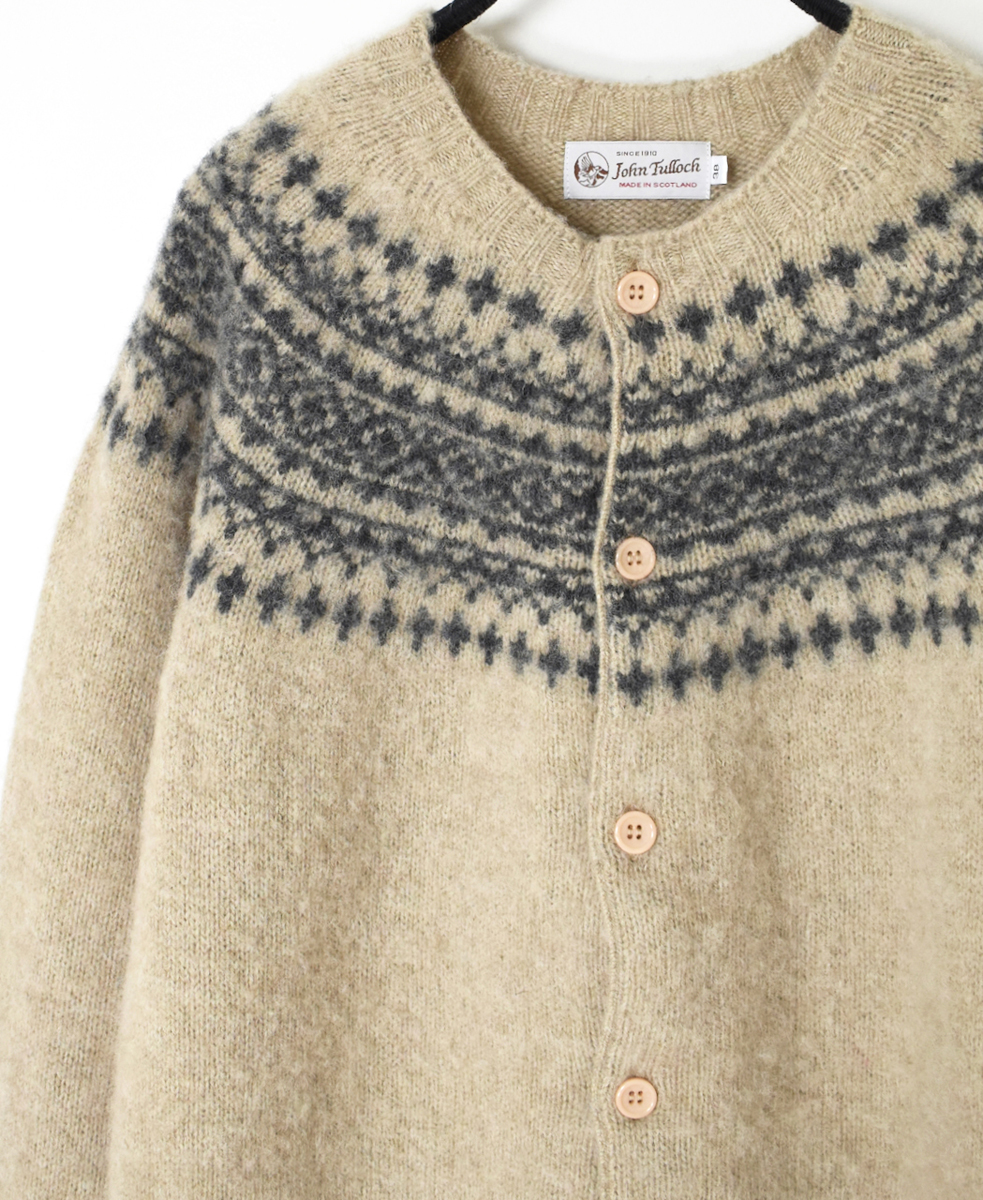 NJT1761 (ニット)  SHETLAND WOOL NORDIC HEAVY BRUSH CREW NECK CARDIGAN