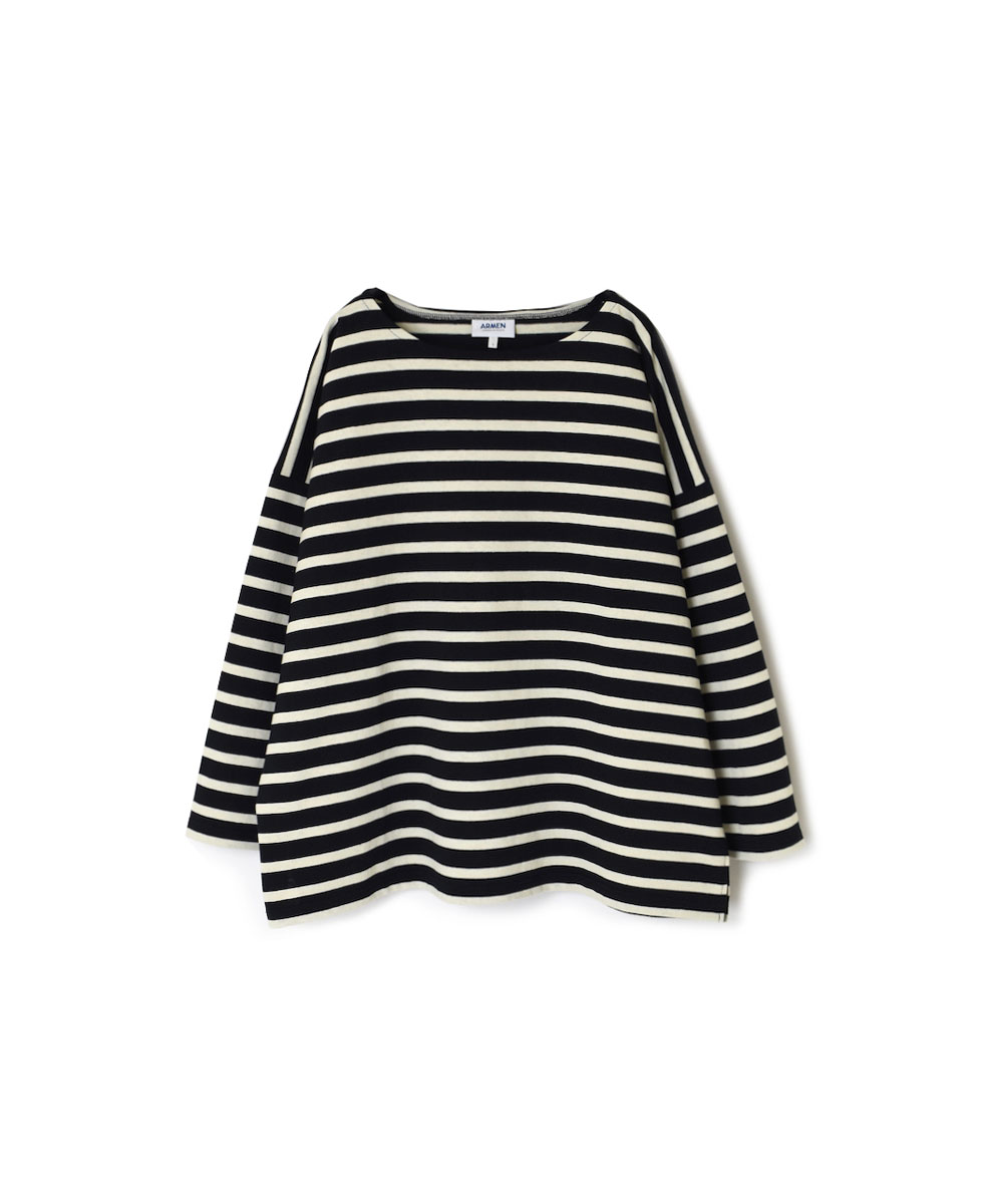 ●NLA2351 (カットソー) REGULAR STRIPE OVER SIZE L/SL BOAT-NECK BASQUE SHIRT